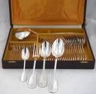 Ercuis Uniplat, Valois, 38-piece cutlery set in silver-plated metal, excellent condition.