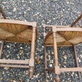 Lot chaise d'angles paillées