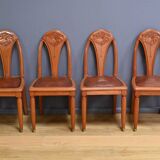 Set of 4 stained beech chairs, Art Deco – 1910
