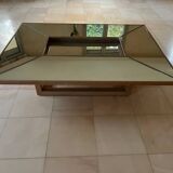 Oak and glass coffee table