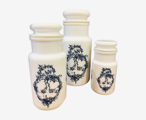 Lot de pot d’apothicaire opaline