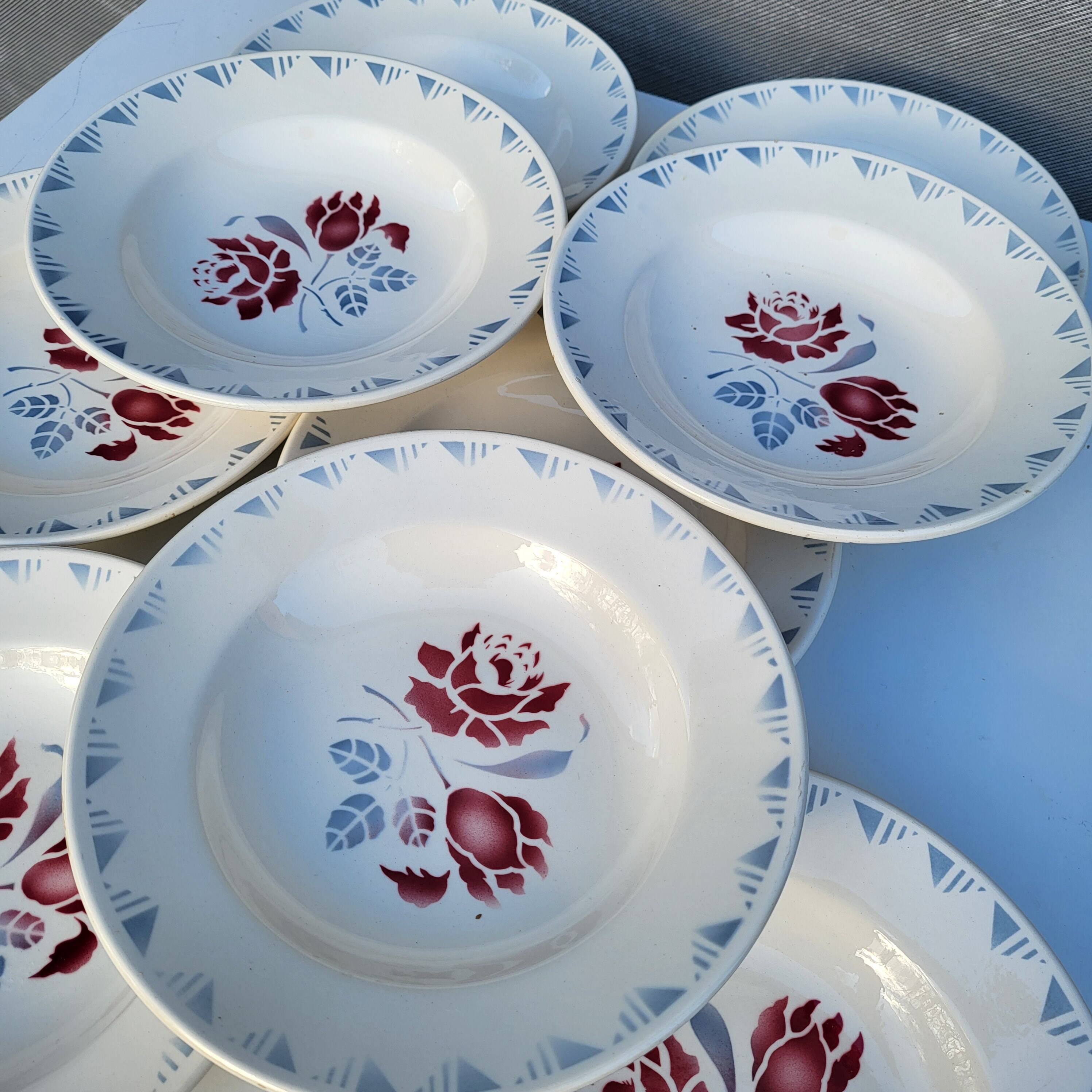 Lot 9 deep plates ▪︎ Art Deco ▪︎ Jane ▪︎ Niderviller