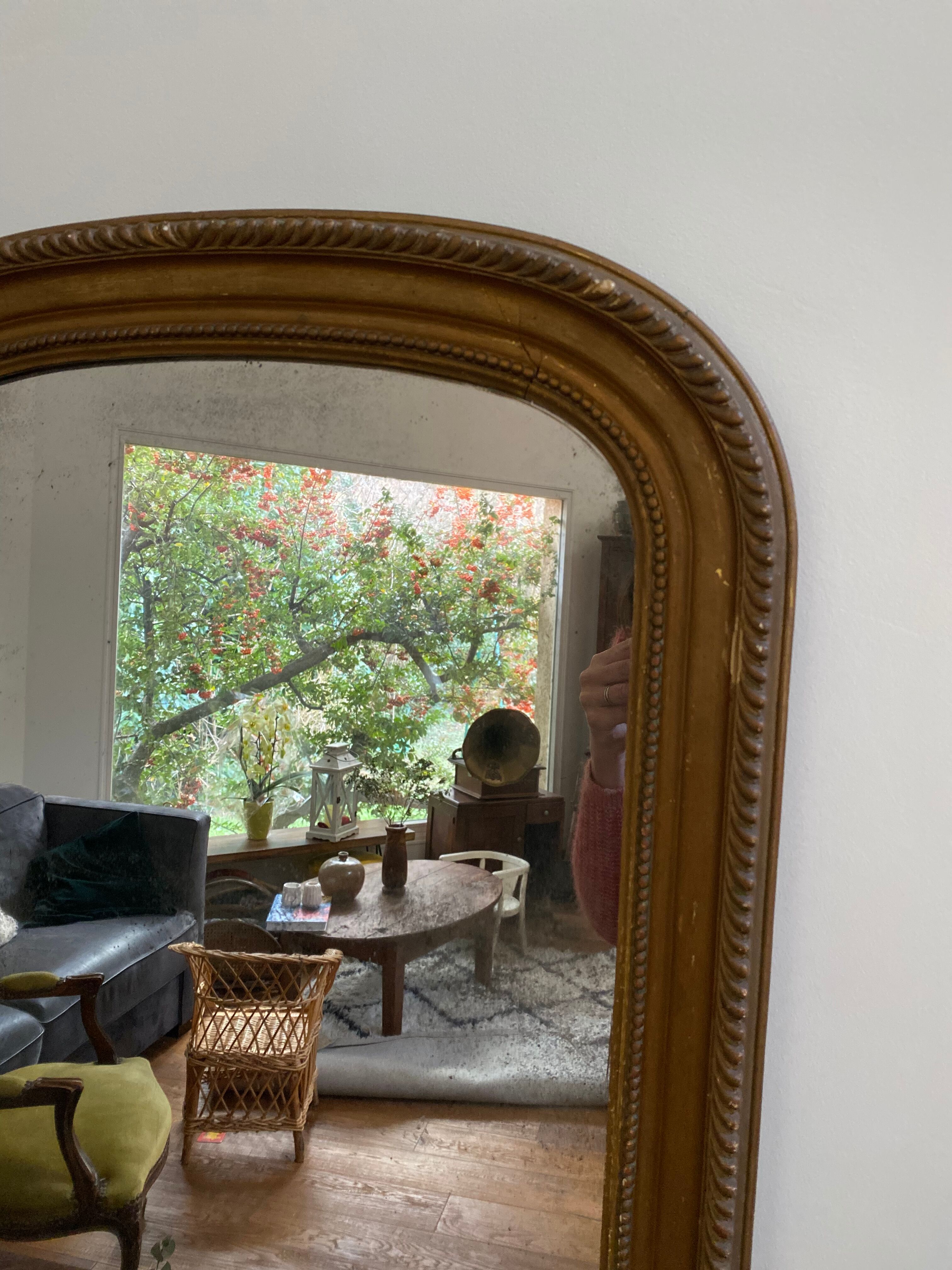 Old gilded mirror Louis Philippe style, 80x57 cm