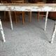Patinated wooden table, restored.