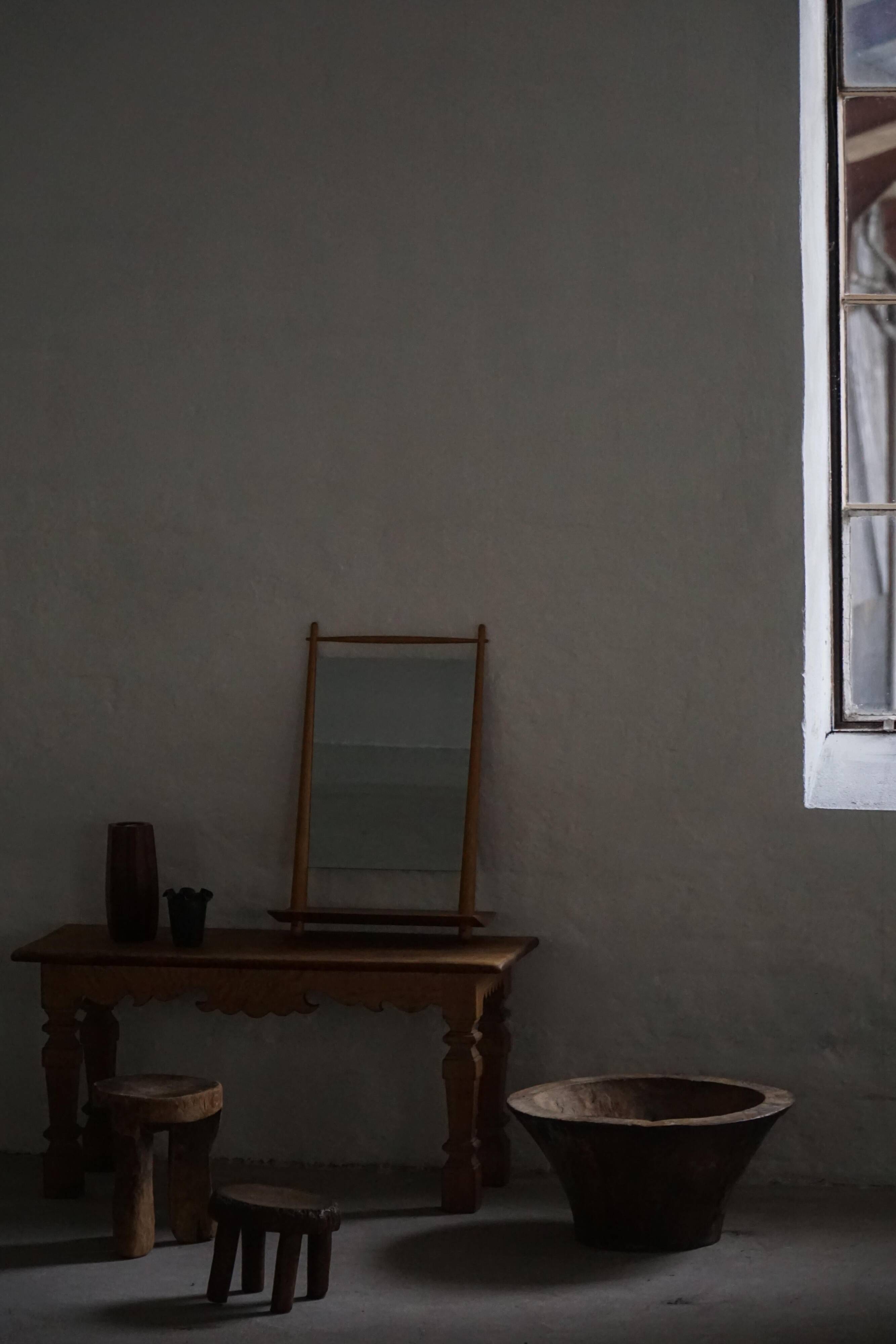 Mid-century Scandinavian floor mirror in wood, 1950–1960
