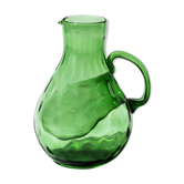 Green glass carafe