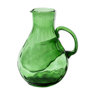 Green glass carafe
