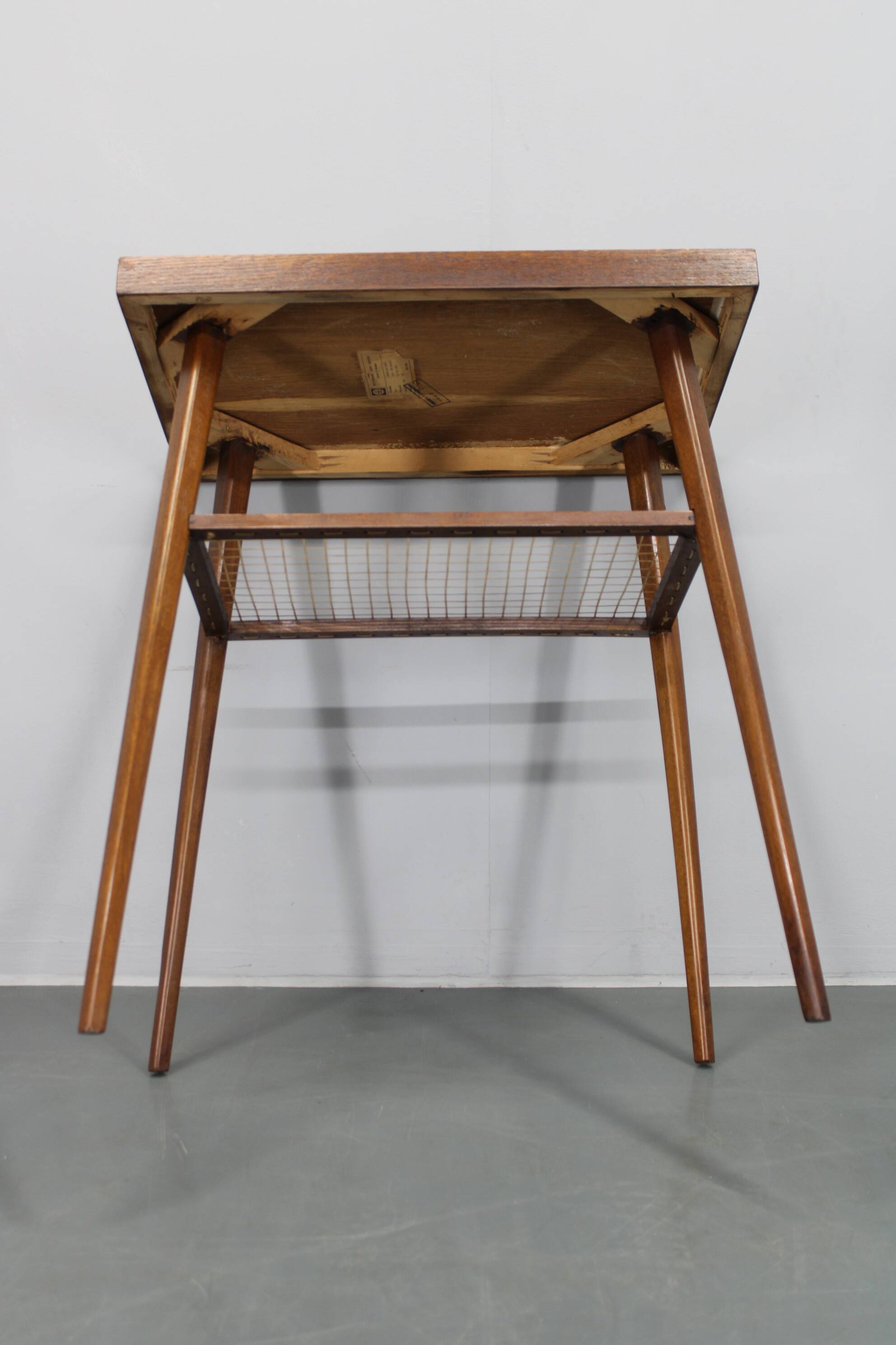 1960s Side Table in Oak Finish , Czechoslovakia