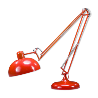 Industrial Red Metal Floor Lamp, 1980s