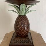 Pair of vintage bronze pineapple candlesticks