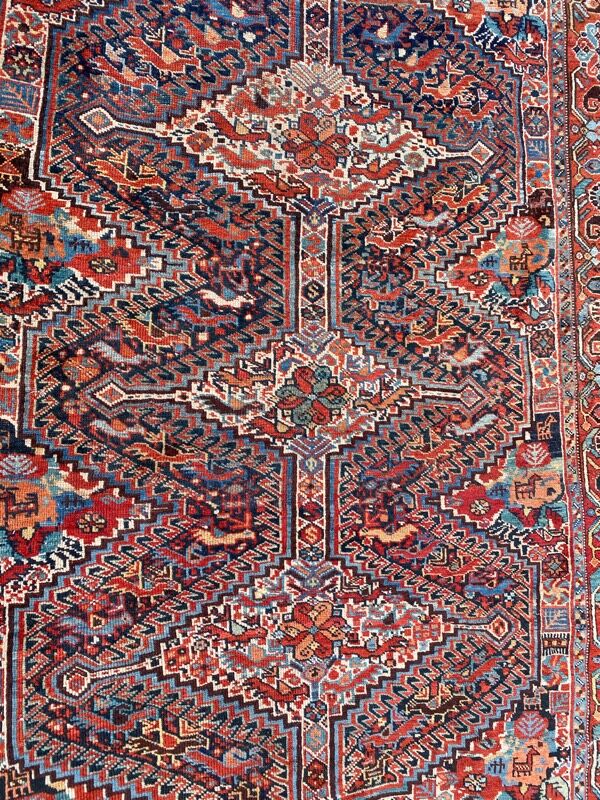 Ancient persian ghashghai carpet 130x182 cm