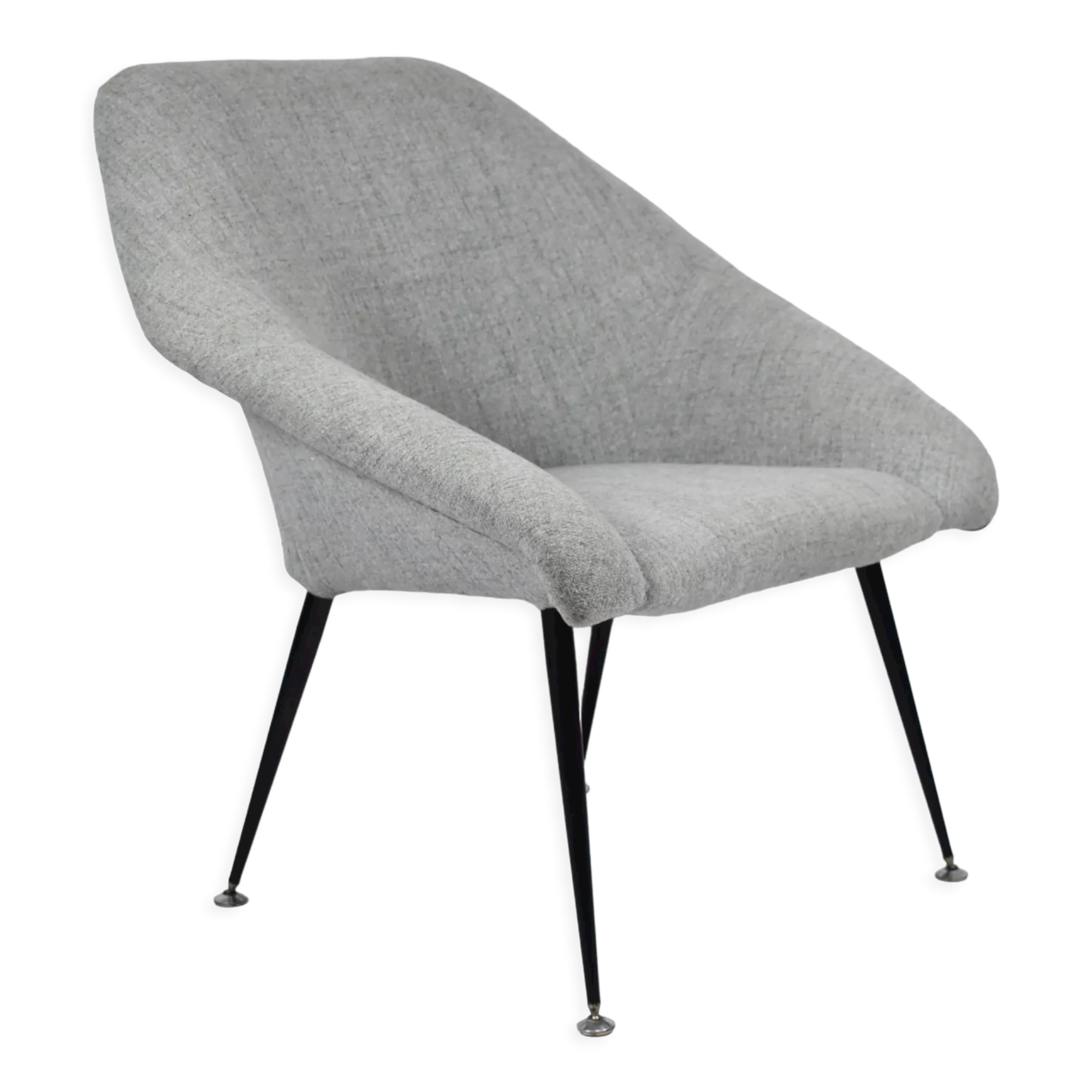 Fauteuil Eva, restauré, années 1960, gris