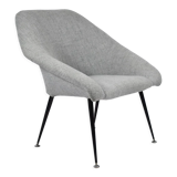 Fauteuil Eva, restauré, années 1960, gris