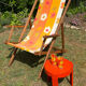 Vintage "Flower Power" Deckchair – 1970s Floral Fabric