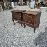 Pair of Louis XV style oak bedside tables