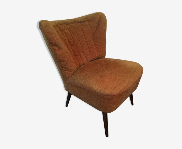 Fauteuil cocktail tissu jaune