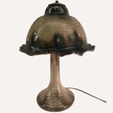 Midcentury ceramic enameled glazed mushroom table lamp