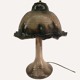 Midcentury ceramic enameled glazed mushroom table lamp