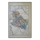 Map of the Yonne, printed in 1889. Authentic Vintage.