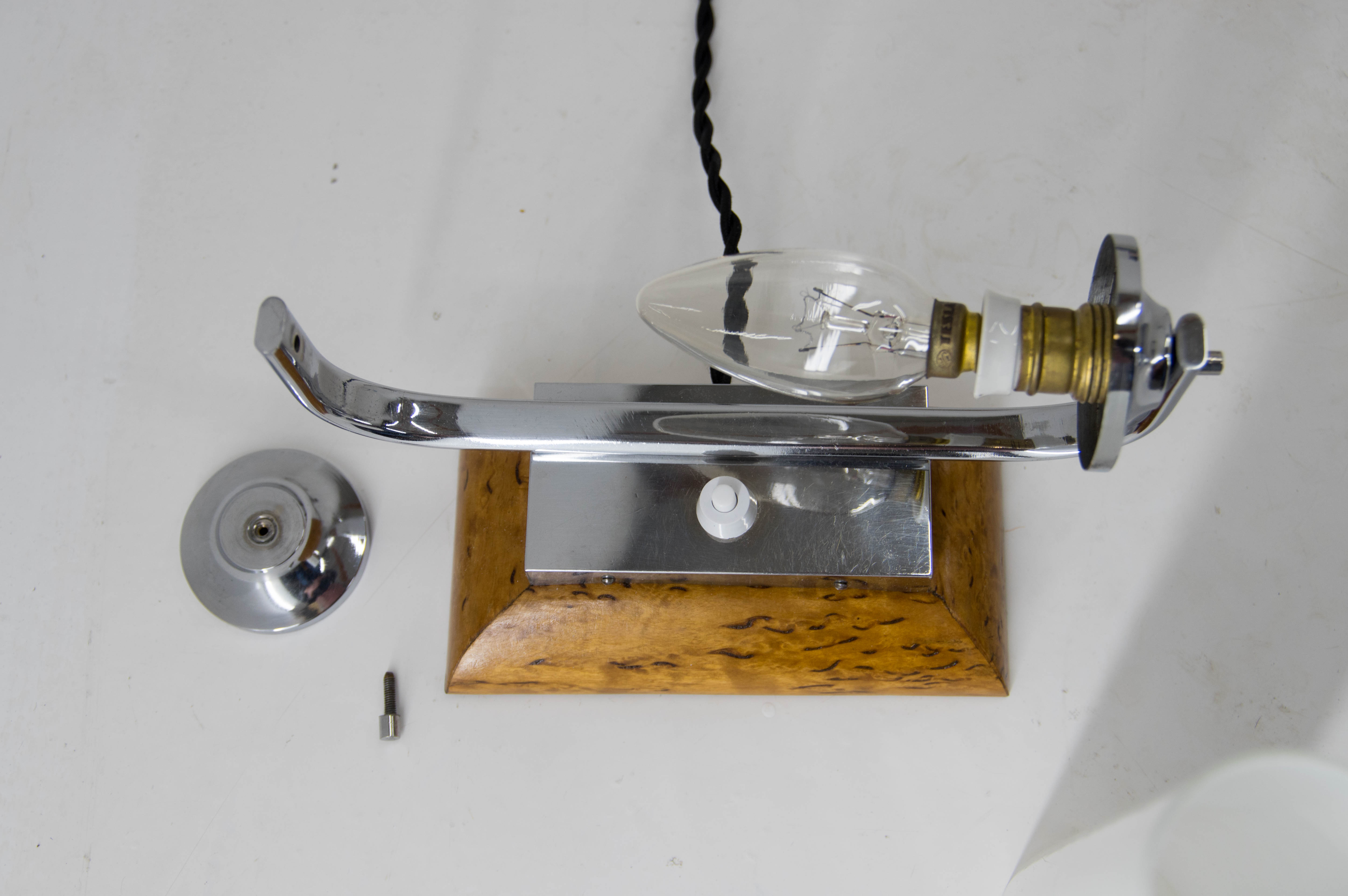 Bauhaus tubular table lamp, 1930s, restored