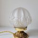 Art deco lamp in bronze and frosted glass