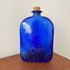 Vintage cobalt blue glass bottle – Retro decorative bottle – Floor
