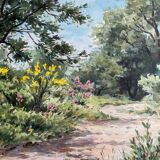 Watercolor Painting Jeep Nefkens (1926/1999) Watercolor "The Garden"