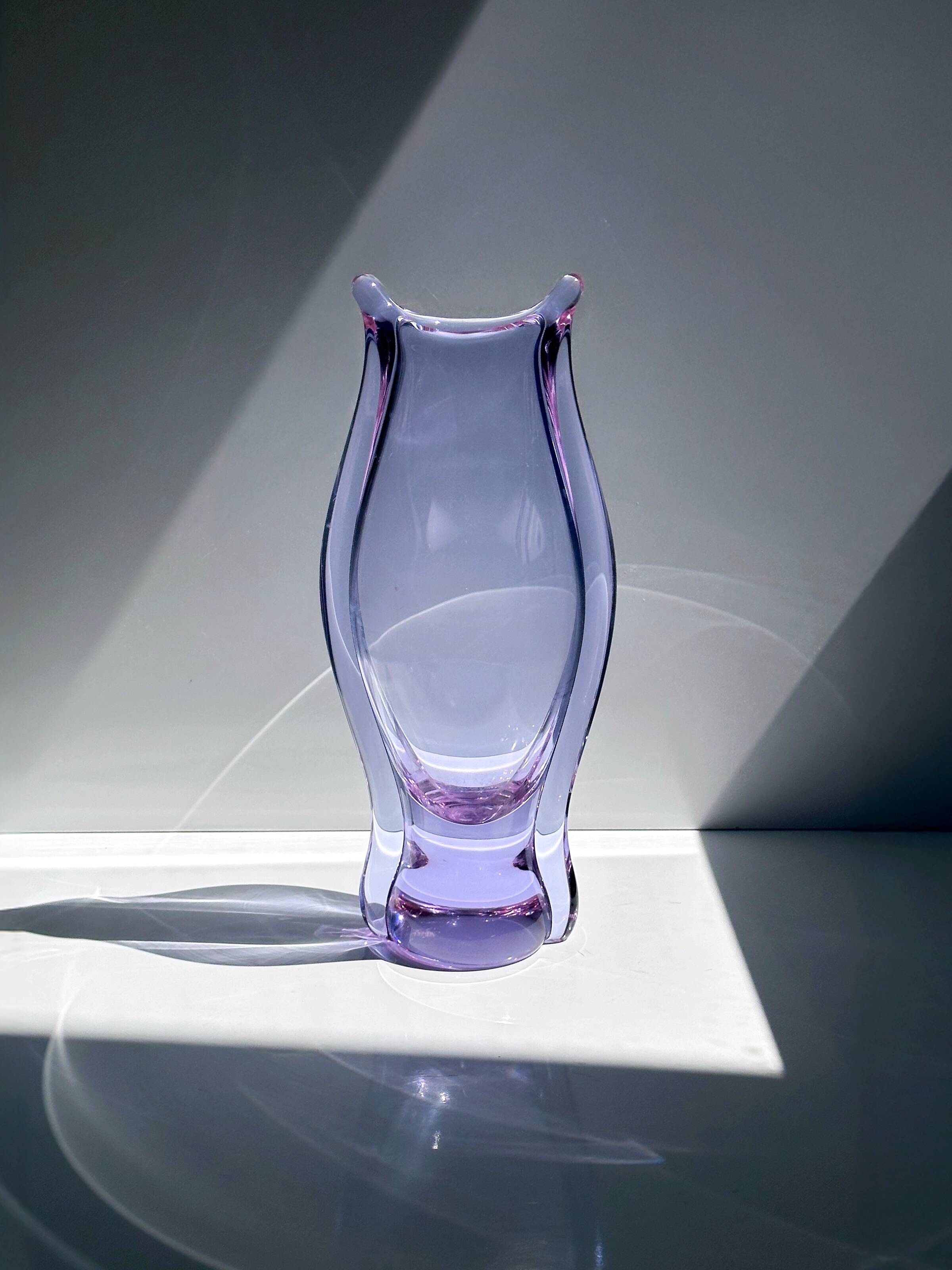 Bohemian Alexandrite Glass Vase by Miroslav Klinger 1960s