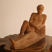 Terracotta young man lying nude, 1988