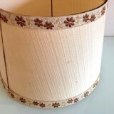 Alabaster lamp and ecru fabric lampshade / vintage 50s-60s
