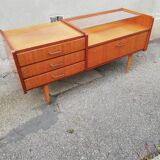 Vintage chest of drawers 3 drawers 1 flap