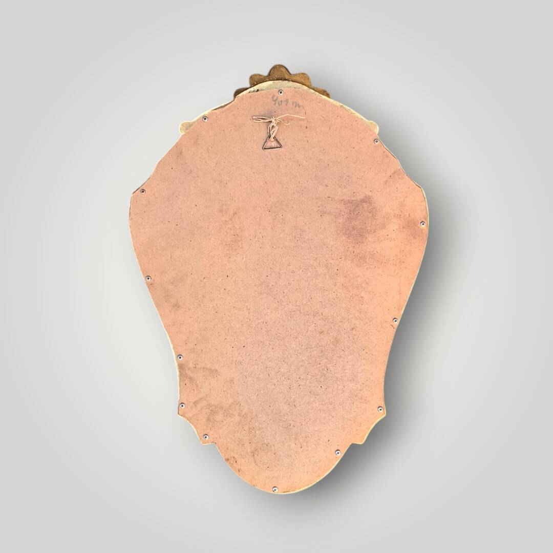 Vintage wall mirror with golden resin shell