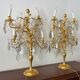 Pair of lamps in gilded bronze and crystal