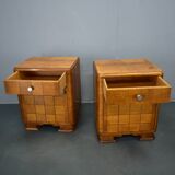 1940s pair of Art Deco bedside tables, Czechoslovakia