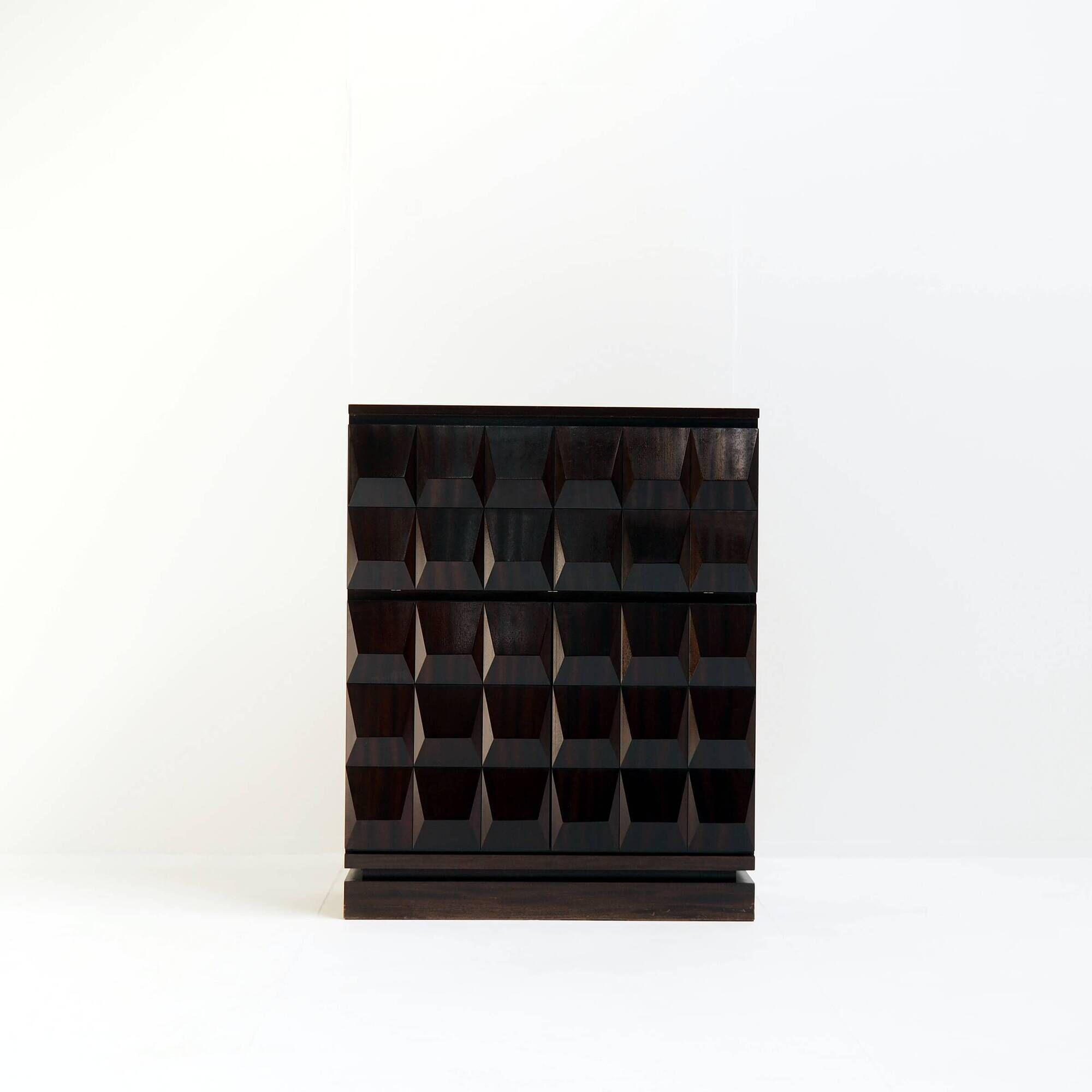 Mid-Century De Coene Frères Oak Cabinet, 1970s Brutalist Belgian design