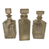 3 Selency x Monoprix Croisé Laroche whisky decanters