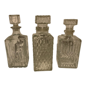 3 Selency x Monoprix Croisé Laroche whisky decanters