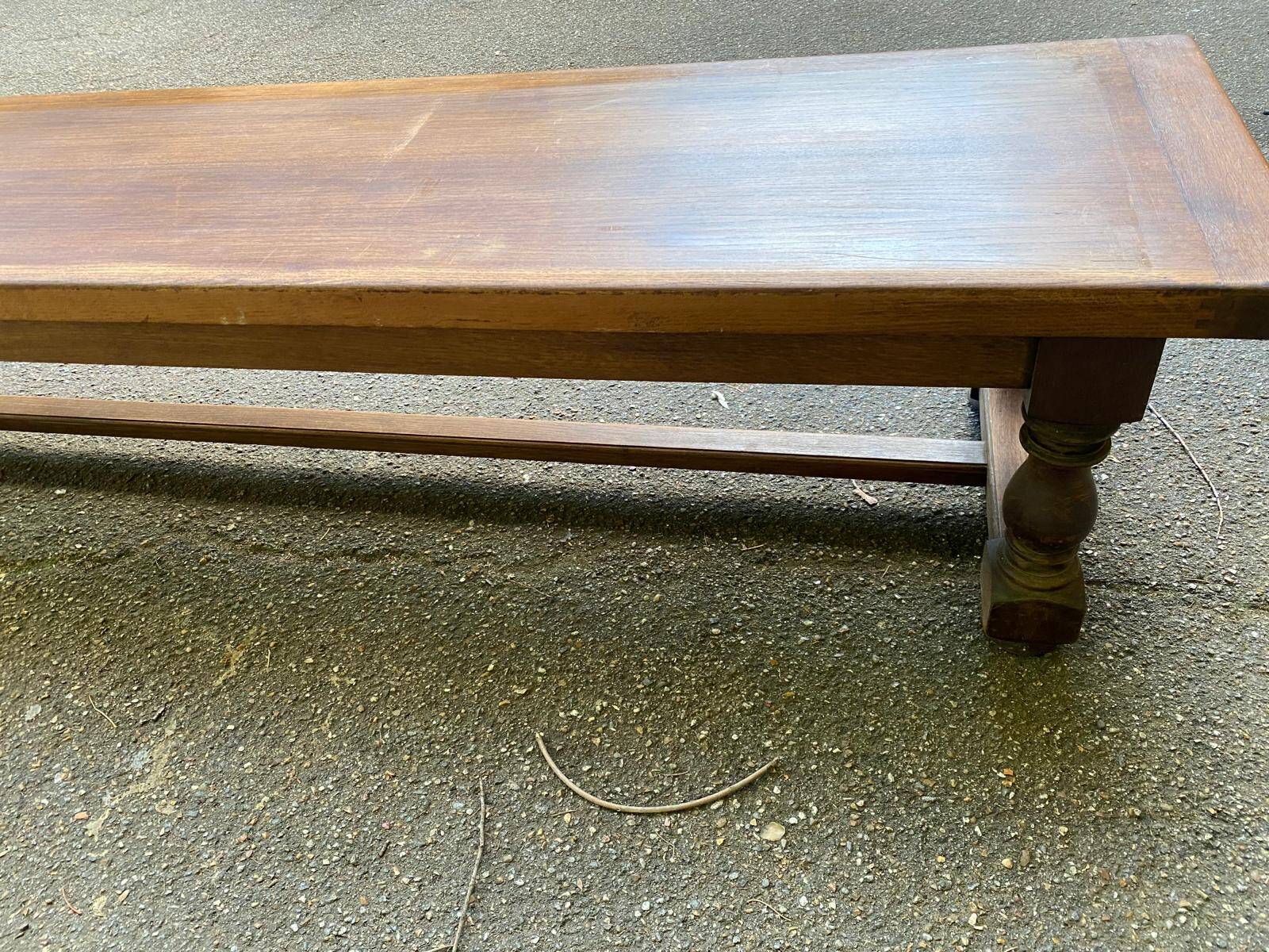 Vintage 19th-century farmhouse bench in solid wood, 250cm