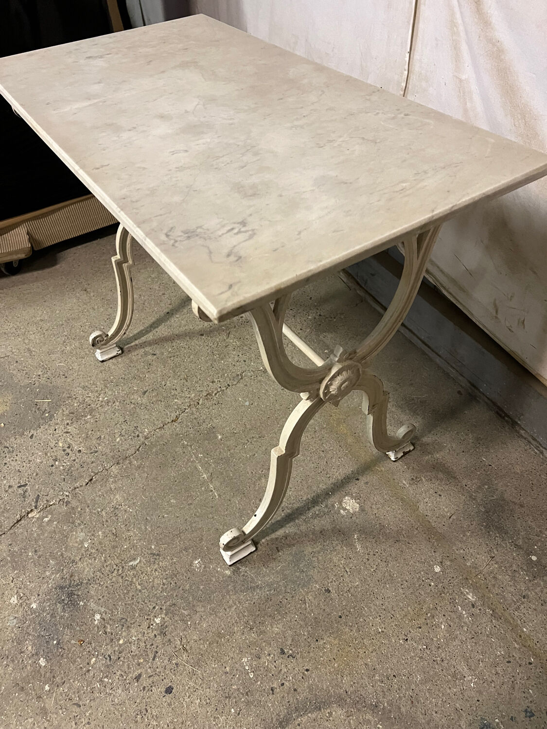 White marble bistro table