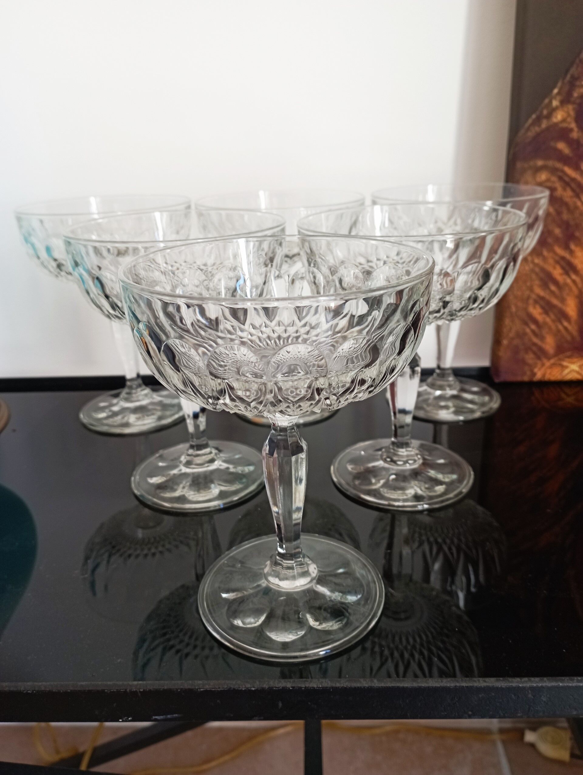 Old champagne glasses