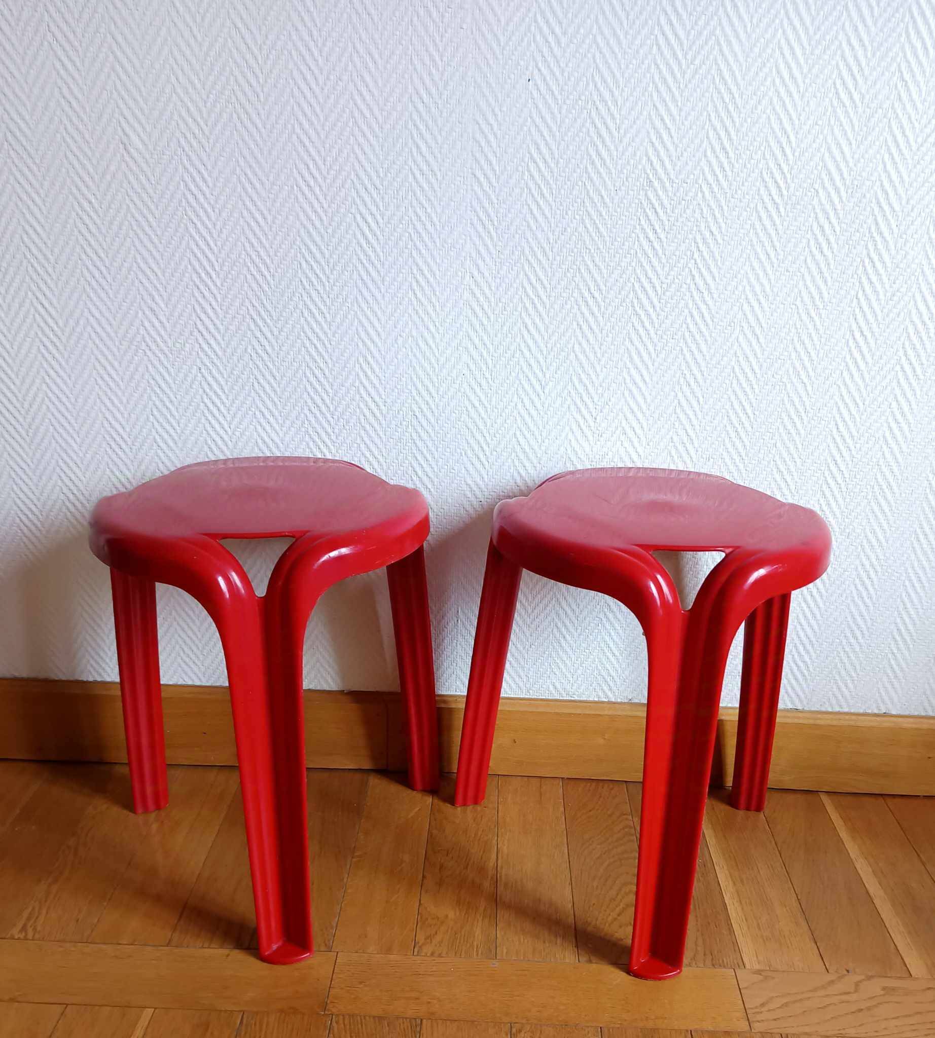 Pair of Stamp stools by Henry Massonnet, circa 1970.