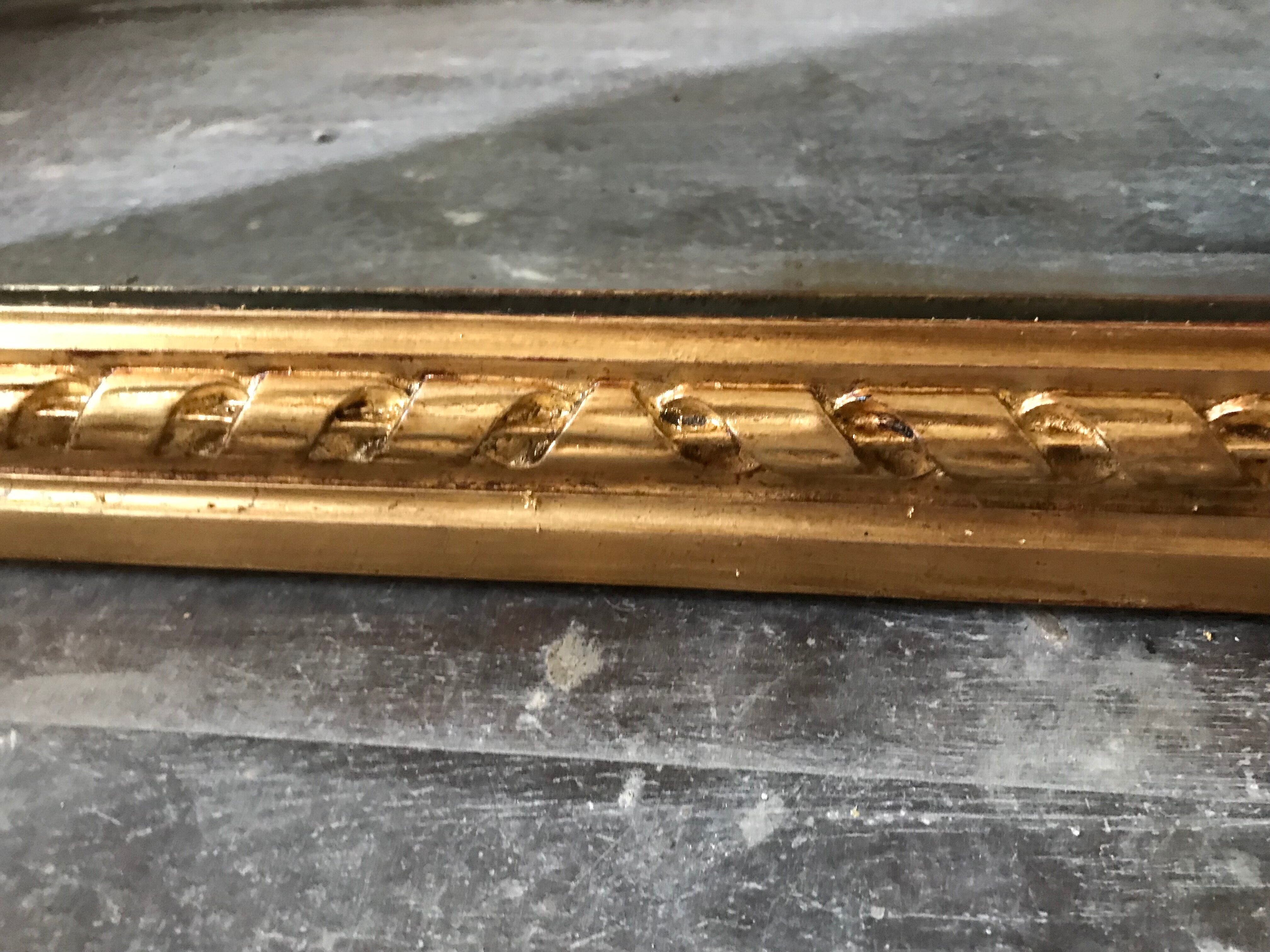 Miroir style Louis XVI doré à la feuille 153 x 99 cm