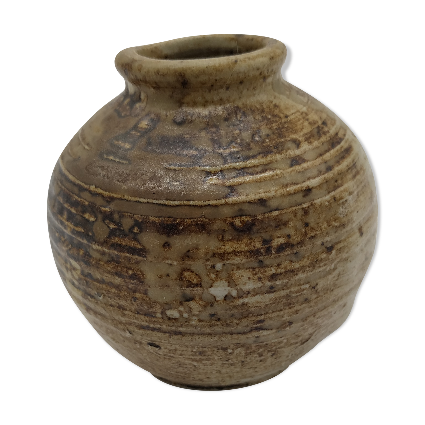 Vase ball in sandstone from Biot signed by Alain Rech
