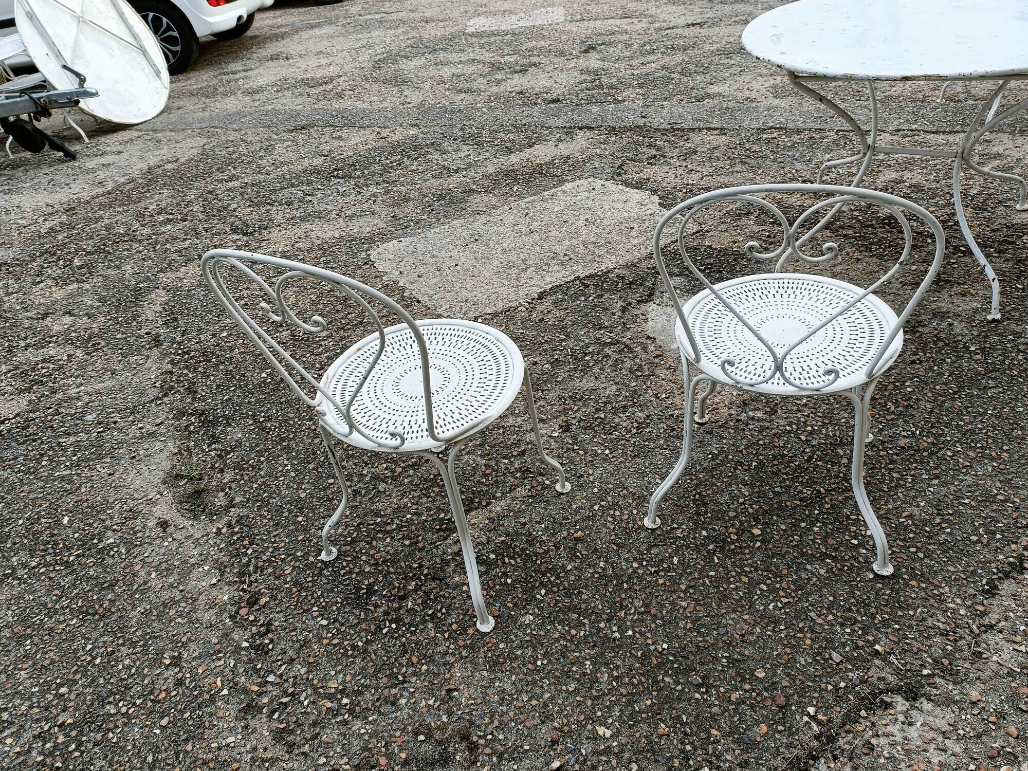 Garden furniture wrought iron old vintage xxeme