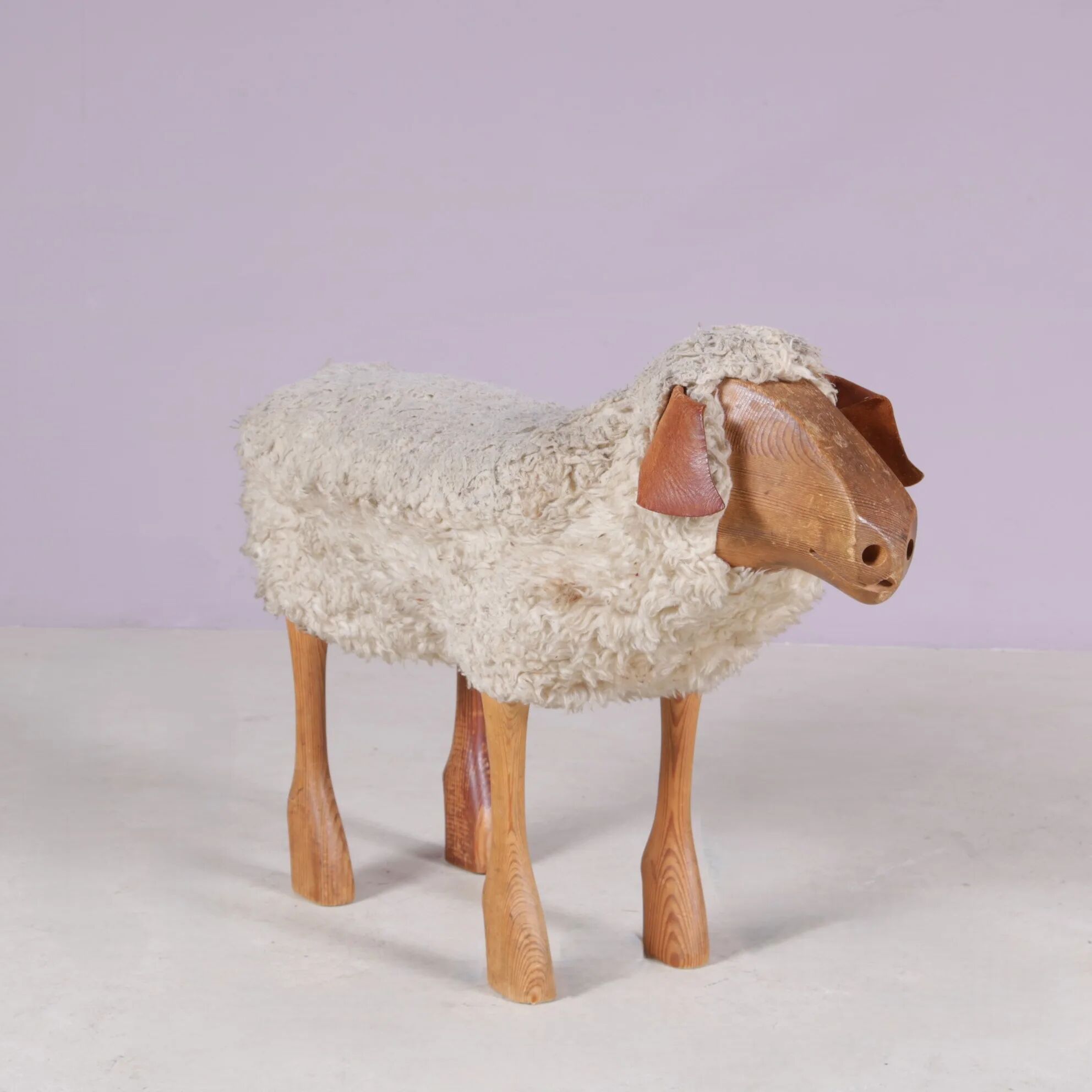 1960s sheep sculpture/stool by Peter Krafft Germany
