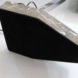 Office Art Deco lamp, chrome metal, & base marble, 1930 s