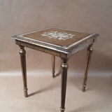 Square pedestal table gilded wood florentine style vintage 1950
