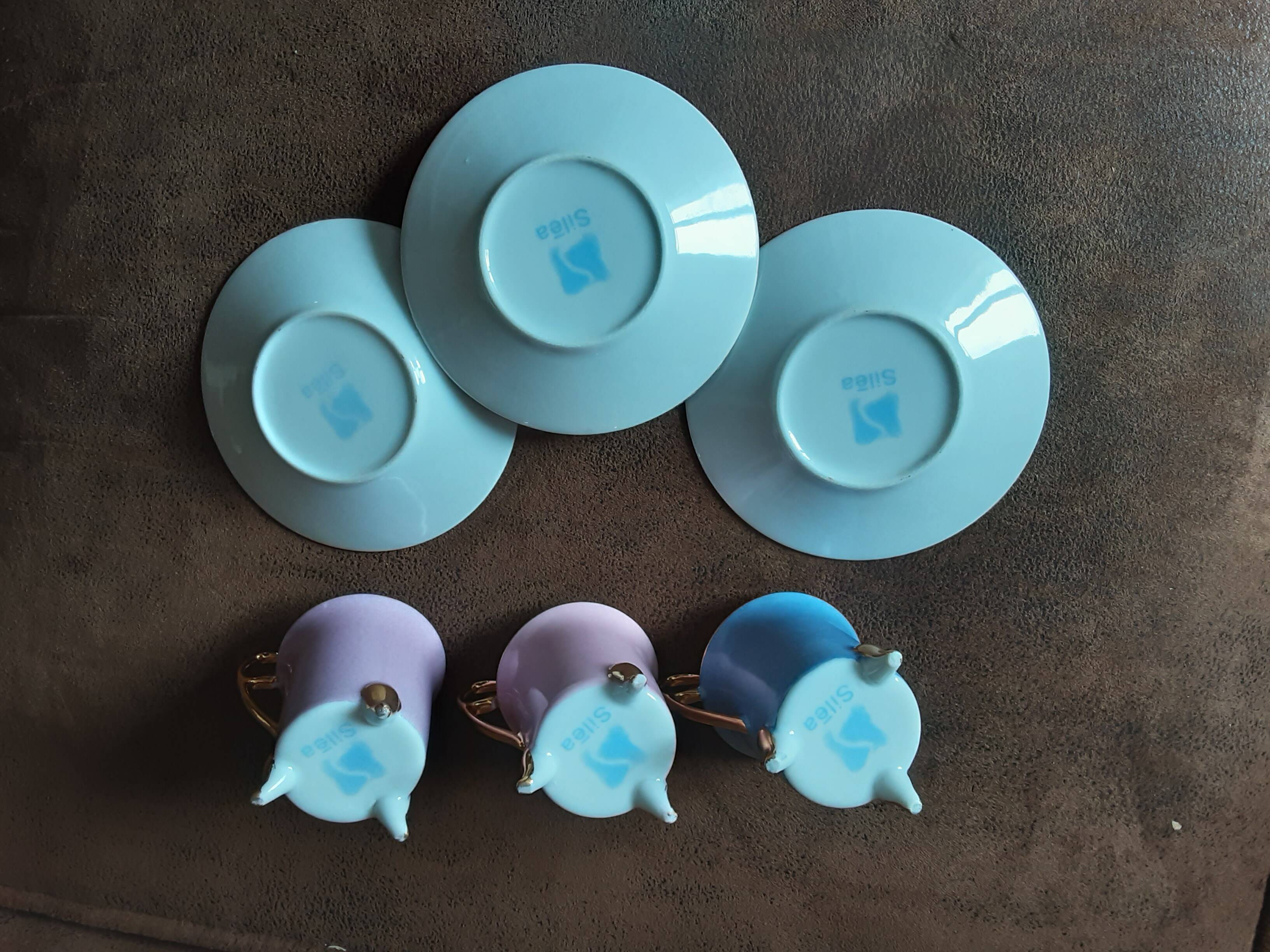 Set of 3 cups and saucers Silea