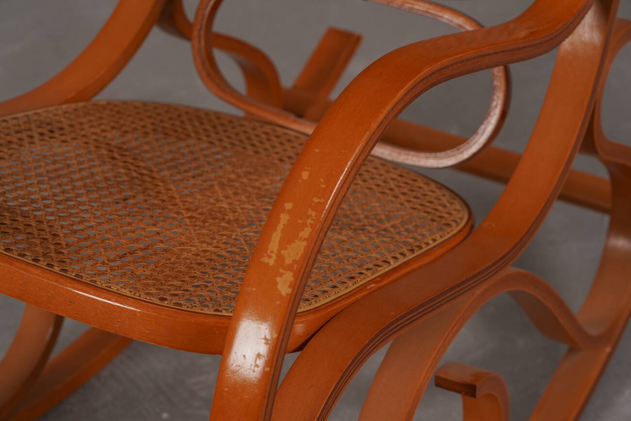 Vintage bentwood rocking chair by Luigi Crassevig, Italy 1970s