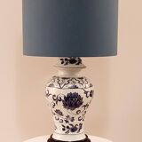 Hand-painted blue and white Paris porcelain lamp, circa 1980